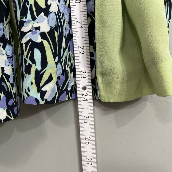 Requirements Lime Green Multicolor Floral Skirt 18 Pleated Side Zip Y2K - Picture 7 of 8